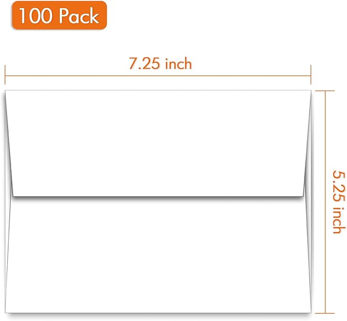 5x7 envelopes for invitaions 50 Pack A7 White Envelopes Quick Self Seal,for 5x7 Cards Perfect for Weddings, Invitations, Photos, Graduation, Baby Shower 5.25 x 7.25 inches，AZAZA