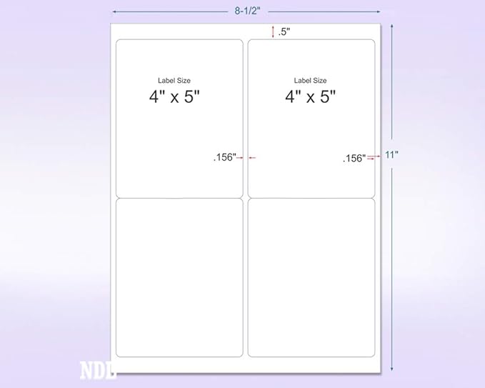 NextDayLabels - 8-1/2 x 11 Neon Color High Light Fluorescent Labels for Laser & Inkjet Printer (Blue Fluorescent, 4 x 5-4 Per Page | 400 Labels)