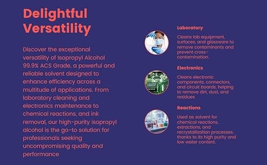 Isopropyl Alcohol 99.9% - ACS Reagent Grade - 4 Quarts w/Spray Tops - Ultra High Purity Lab Grade Solvent - Rubbing Alcohol for Medical, Lab Equipment & Electronics - Made in The USA