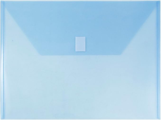 JAM PAPER Plastic Envelopes with Hook & Loop Closure - Letter Booklet - 9 3/4 x 13 - Assorted Colors - 12/Pack