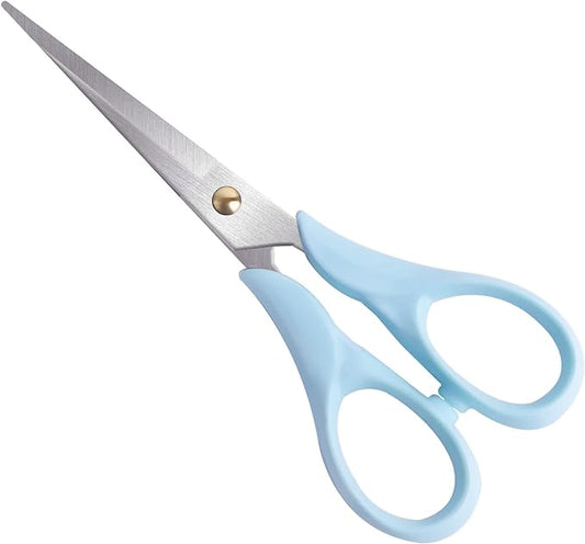 Gold Scissors, Stainless Steel Blade with Acrylic Handle, All Purpose Scissor for Office, School, Home, Fabric Shears, Tijeras (6.3" Blue)