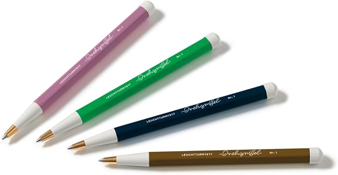 LEUCHTTURM1917 372217 No.1 Brass Aluminium Gel Pen with Black Ink Design Award-winning Dusty Rose