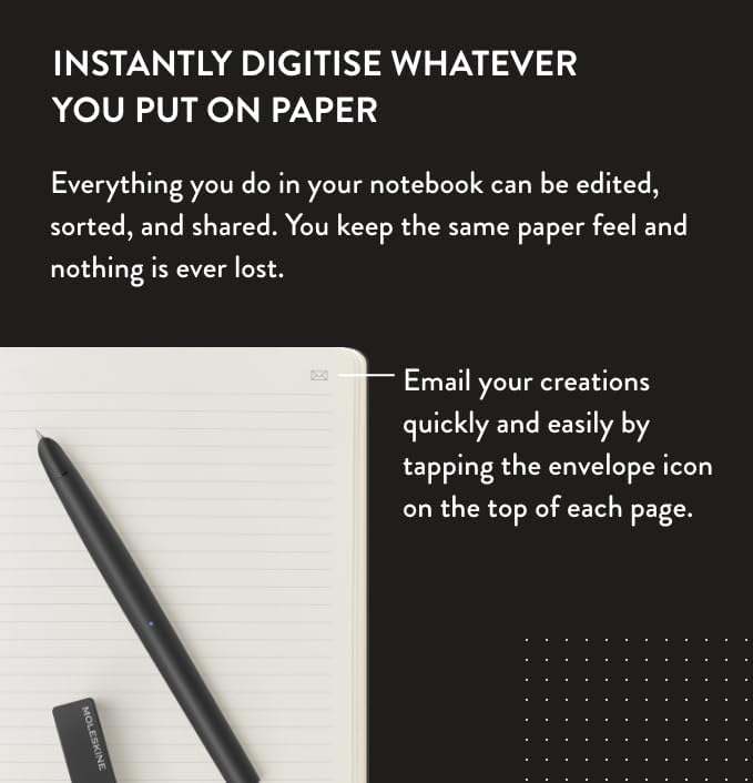 Moleskine Smart Writing Set Smart Notebook & New Smart Pen (2022) - Store Handwritten Notes Digitally, with Connected Notebook Notes App (Only Compatible Smart Notebooks)