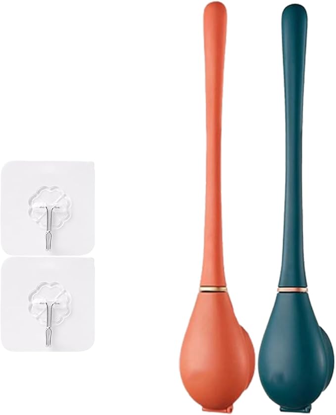 2025 New Modern Flexible Silicone Toilet Caspa for Home，Silicone Toilet Bowl Brush & Holder Set, Wall Mounted Cleaning Kit with Dispenser, Flexible & Hygienic Bathroom Scrubber for Home (#A+C)