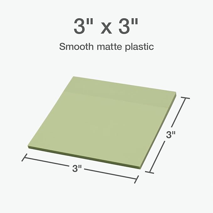 Redi-Tag Translucent Sticky Notes, Transparent Self-Stick Notes, 3" x 3", Calming Colors, 8 Pads, 50 Notes Per Pad, 400 Sheets (1006594)