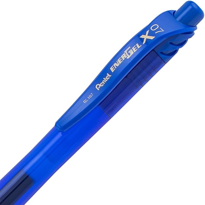 Pentel EnerGel X Retractable Liquid Gel Pen, 0.7mm, Ultra Performance, 12 Pack - 6 Black Ink and 6 Blue Ink Pens