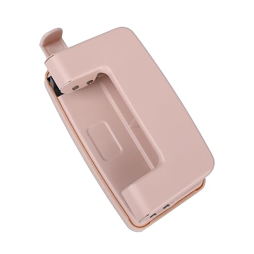 2 Hole Punch 1/4" with Ruler Paper, Pink Two Hole Punch, 2 Holes Puncher for File Folder, Metal Manual Low Force Looseleaf Double Punch Capacity 10 Sheet for A4/A5/B5 for Office and Home