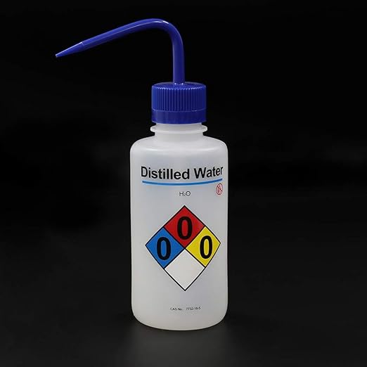 ULAB Safety Wash Bottles, 4pcs of Distilled Water Wide-Mouth Wash Bottles, LDPE Material, Vol.500ml, UWB1024