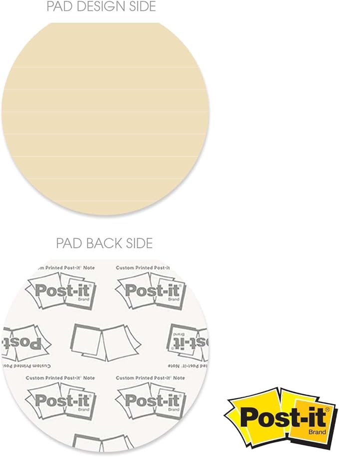 Gotcha Covered Notebooks Earth Tone Sticky Note Pad Assortment/Set Of 3 Round Flat Top Geometric Note Pads / 3.5" Modern Boho Sticky Notes / 50 Sheets Per Pad/Made In USA