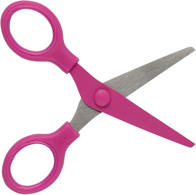 JAM PAPER Multi-Purpose Mini Scissors - 5 Inch - Pink - Soft Grip & Stainless Steel Precision Blades - Sold Individually