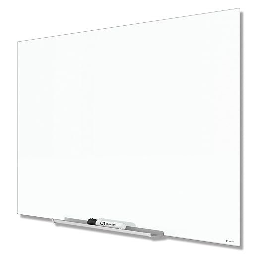 Quartet Glass Whiteboard, Magnetic Dry Erase Board, Wall Mounted Whiteboard for Office, School and Home, 74" x 42", White (G7442IMW)
