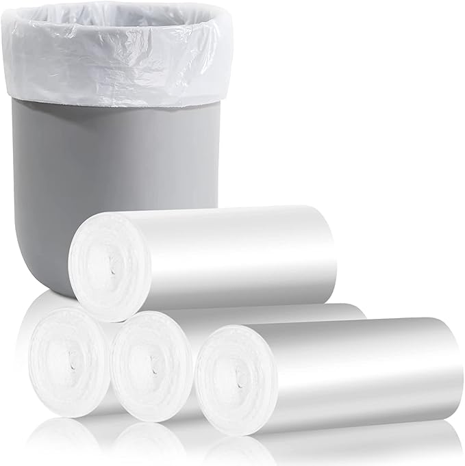 Charmount Small Trash Bags - 180 (Counts) 4 Gallon Garbage Bags for Bathroom, Kitchen, Office and Bedroom, 4 Gallon Unscented White Trash Bag …