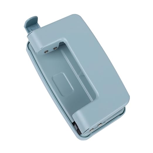 2 Hole Punch 1/4" with Ruler Paper, Blue Two Hole Punch, 2 Holes Puncher for File Folder, Metal Manual Low Force Looseleaf Double Punch Capacity 10 Sheet for A4/A5/B5 for Office and Home