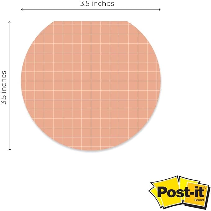 Gotcha Covered Notebooks Earth Tone Sticky Note Pad Assortment/Set Of 3 Round Flat Top Geometric Note Pads / 3.5" Modern Boho Sticky Notes / 50 Sheets Per Pad/Made In USA