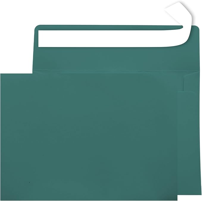A7 Self Seal Envelopes, 50 Pack 5x7 Envelopes for Invitations, Greeting Cards, Mailings, Printable Invites, Weddings, Parties, Photos, Postcards, Standard Letter Size, Green