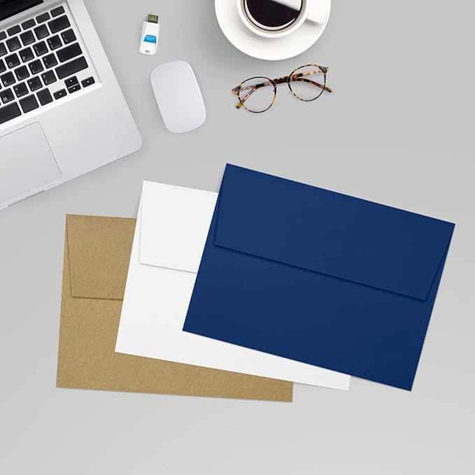 LUXPaper A7 Invitation Envelopes | Peel & Press | 5 1/4" x 7 1/4" | Navy Blue | 80lb. Text | 50 Qty