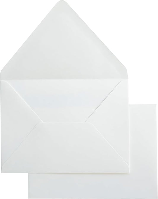 PONATIA 50PCS A7 Euro Flap Envelopes, 5.25 x 7.25'' Ivory Envelopes for Weddings Invitations, Photos, Postcards, Greeting Cards, Christmas Gift Cards, Acrylic Mailing (No Liner)