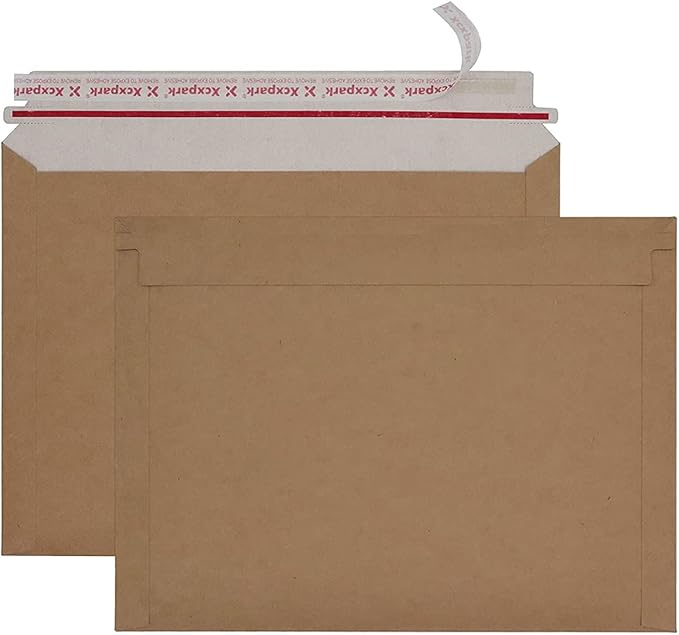 25 Pack Brown Kraft Rigid Mailers, 9.5x12.5 inches Self Seal Photo Document Mailers Premium Cardboard Keep Flat Envelopes for Photos, Pictures, Papers, Files, CD