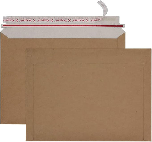 25 Pack Brown Kraft Rigid Mailers, 9.5x12.5 inches Self Seal Photo Document Mailers Premium Cardboard Keep Flat Envelopes for Photos, Pictures, Papers, Files, CD