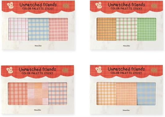 Monolike Color Palette Sticky Unmatched Friends A Set 4p - Self-Adhesive Memo Pad 30 Sheets