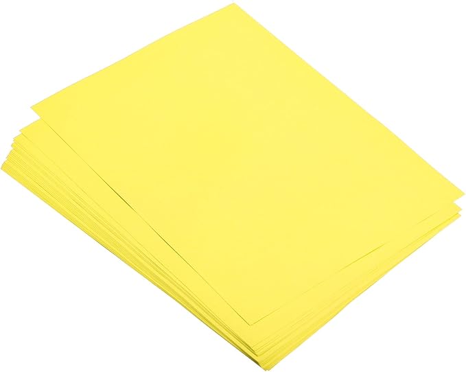 MECCANIXITY 100 Sheets Colored Copy Paper 8.3 x 5.8 Inch Printer Paper 80gsm Bright Yellow for Office Printing, Document Copying, Invitations, Forms, Art Projects