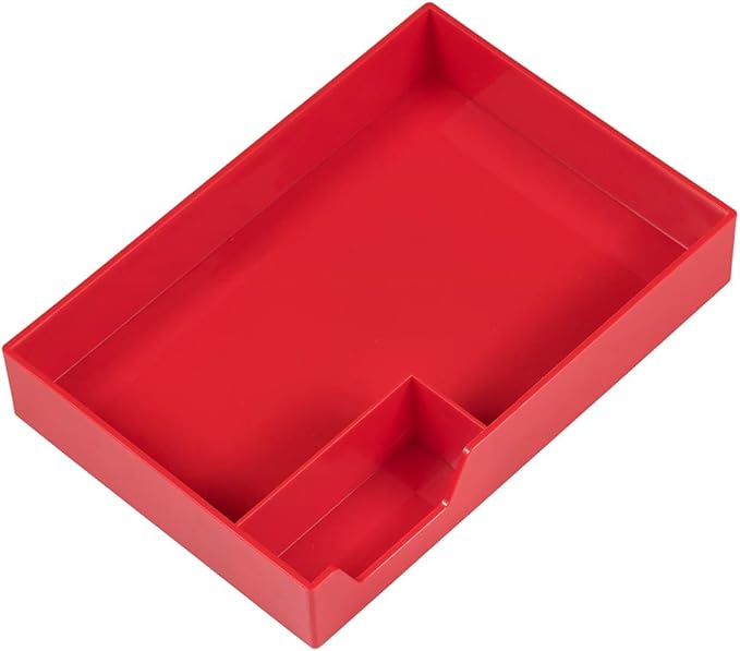 JAM Paper Stackable Half Desk Trays - Red - Office & Desk Supply Organizer Top Tray - Sold Individually