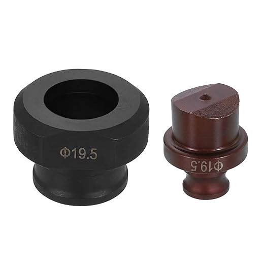 HARFINGTON Hydraulic Hole Punch Die 19.5mm Round Hole 40Cr Steel Electric Punching Kit for MHP-20 JP-20 Electric Punching Machine, Burgundy & Black