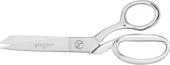 Gingher Dressmaker's Fabric Scissors with Protective Sheath - 7" Stainless Steel Shears - Sharp Knife Edge Fabric Scissors - Silver