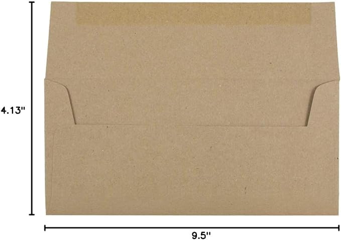 JAM PAPER #10 Business Premium Envelopes - 4 1/8 x 9 1/2 - Brown Kraft Paper Bag - 100/Pack
