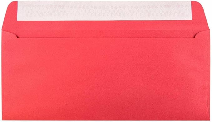 LUXPaper #10 Business Envelopes | Peel & Press | 4 1/8" x 9 1/2" | Ruby Red | 80lb. Text | 50 Qty