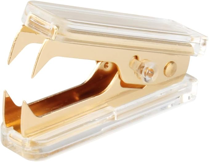 Gold Acrylic Stapler Set - Desk Accessory & Decoration Kit for Gift, Clear Stapler with 1000 Pcs Staples and Staple Remover, Tape Dispenser, Office Supplies Set