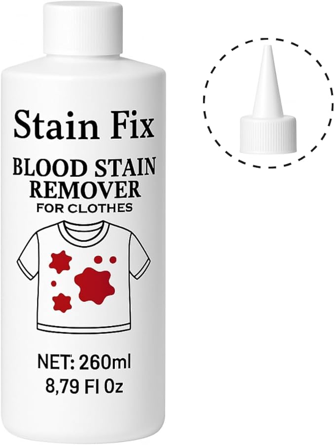Instant Blood Stain Remover for Clothes (8.79oz)- Effectively Clean Fresh & Dried Stains from Clothes, Mattress & Sheets