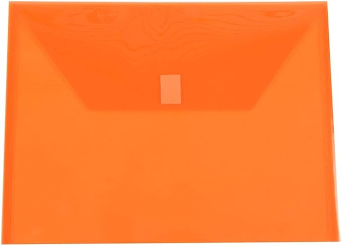 JAM PAPER Plastic Envelopes with Hook & Loop Closure - Letter Booklet - 9 3/4 x 13 - Assorted Colors - 6/Pack