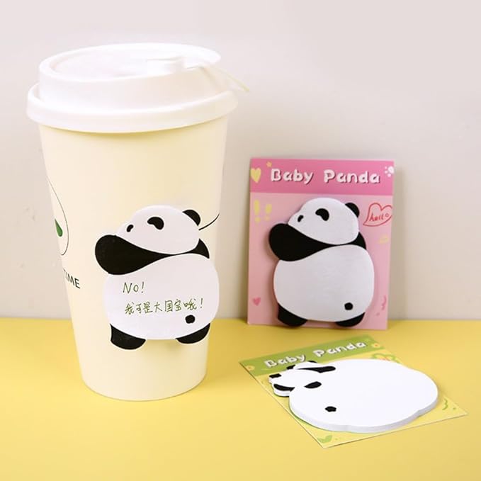 4 Adorable Panda Sticky Notes, Unique Styles, Fun Stationery Collection Add