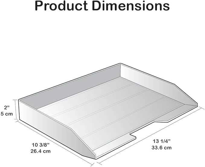 Acrimet Stackable Letter Tray Single Side Load, Plastic, Desktop File Organizer (Solid Green Color) (1 Unit)