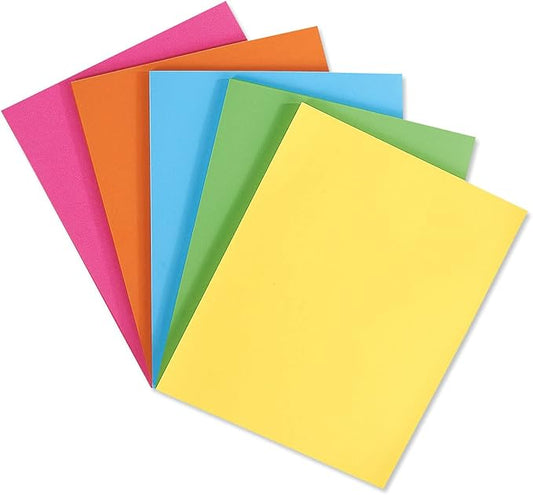 Bold Color Paper Pack of 150 (30 of Each Color), 8-1/2-x-11 Inches, 110 GSM 29 lb Colorful Multipurpose Computer Printer Paper