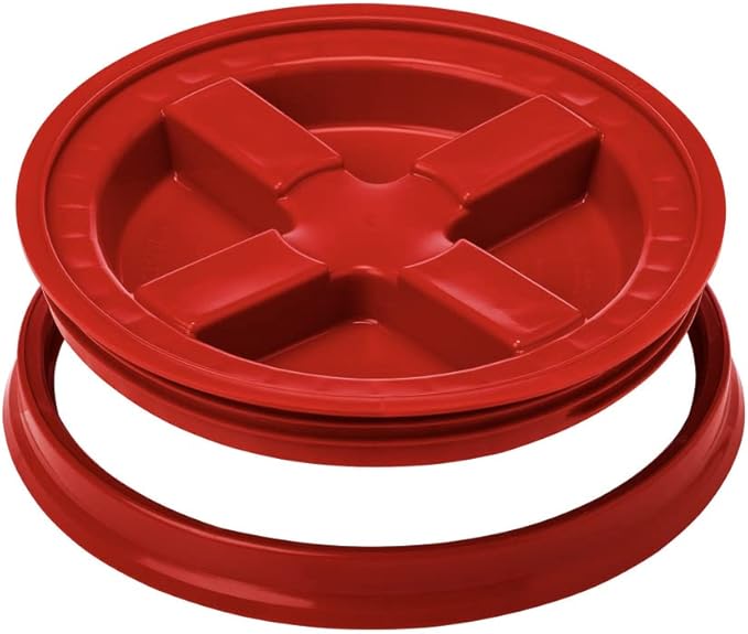 House Naturals 5 Gallon Pink Food Grade BPA Free Made in USA Bucket Pail with Screw On Airtight Scarlet Red lid (Pack of 3)