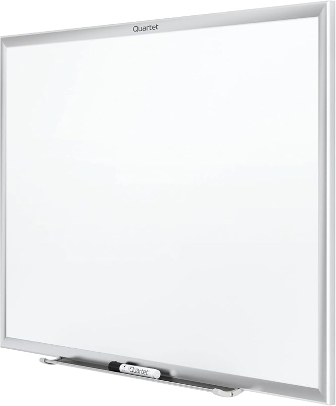 Quartet Whiteboard, Dry Erase Board, Magnetic, 6' x 4', Nano-Clean Surface Resists Ink Stains, Accessory Tray and 1 Dry Erase Marker, Silver Aluminum Frame (SM537)