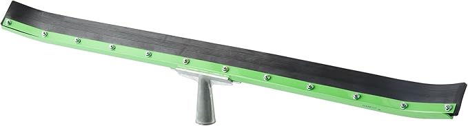 Restaurantware-SQUEEGEE ONLY: Clean Tek Professional 35.83 Inch Curved Floor Squeegee, 1 Broom With Rubber Blade - Handle Sold Separately, Heavy-Duty, Green Steel Wiper For Floor
