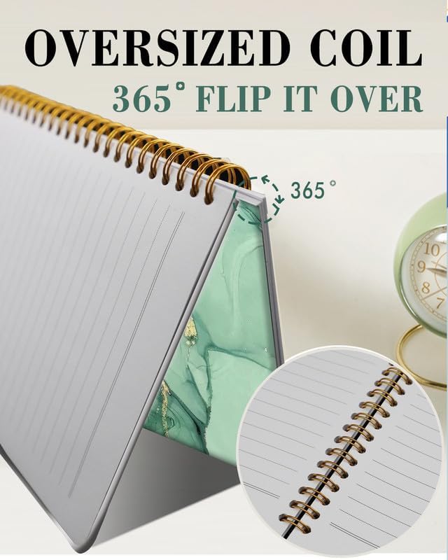 Spiral Journal Notebook,A5 Hardcover Lined Journals for Women Girl 6 x 8.3 in,120 Pages Thick Paper,Cute College Ruled Writing Notebook for Gifts Office Work School(Beautiful Green Marble)