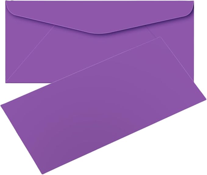 Envelopes No. 10 (4 1/8” x 9 1/2") Gummed Sealing, Standard Mailing Envelopes 100 Pcs. Per Pack.