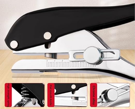 Single Hole Punch 1/4 inch-6mm Round Heavy Duty Hole Puncher Badge Hole Punch Paper Punch Portable Hand Held Long Hole Puncher for Craft Paper Plastic Cardboard Business Card Photos-Black