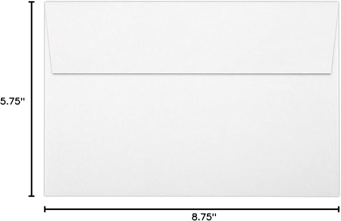 LUXPaper A9 Invitation Envelopes | Peel & Press | 5 3/4" x 8 3/4" | White | 80lb. Text | 50 Qty