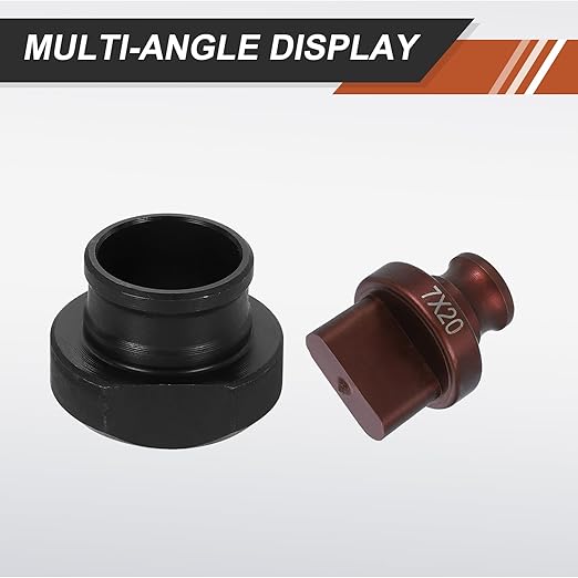 HARFINGTON Hydraulic Hole Punch Die 7x20mm Oval Hole 40Cr Steel Electric Punching Kit for MHP-20 JP-20 Electric Punching Machine, Burgundy & Black