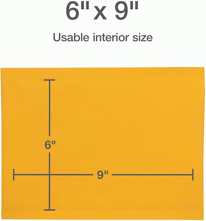 Quality Park Bubble Mailers, 6 x 9 Inch, Kraft Padded Envelopes, Durable Brown Shipping Envelopes, Self Seal Closure, 25 Per Box (QUA95001)