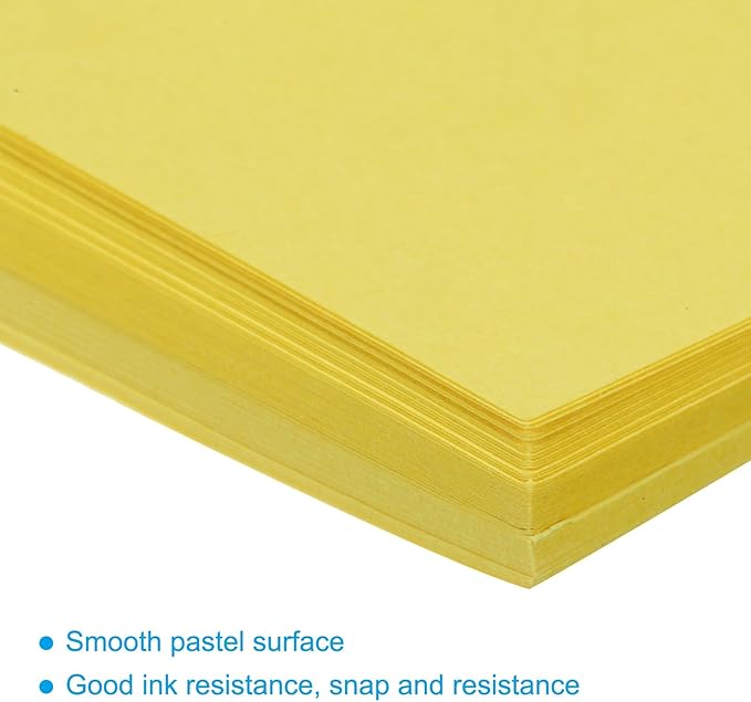 MECCANIXITY 75 Sheets A4 Colored Print Copy Paper 8.5" x 11" Origami Paper Printer Paper 80gsm for Printing, Document Copying, Art Craft, Lemon Yellow