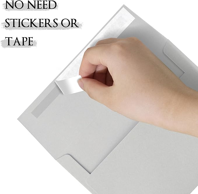 Gray Self-Seal A4 Envelopes - 50 Pack Printable for Invitations, Weddings & Baby Showers