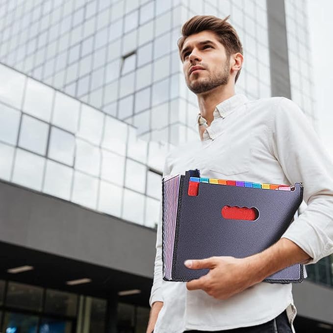 YXQ 36 Pockets Expanding File Folder, Large Capacity Portable Document Organizer A4 Letter Size Multicolored Accordion Filing Box for Office & Scool & Home