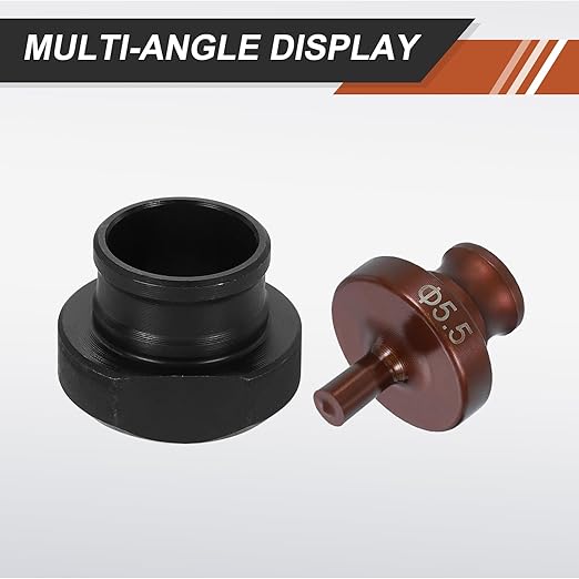 HARFINGTON Hydraulic Hole Punch Die 5.5mm Round Hole 40Cr Steel Electric Punching Kit for MHP-20 JP-20 Electric Punching Machine, Burgundy & Black