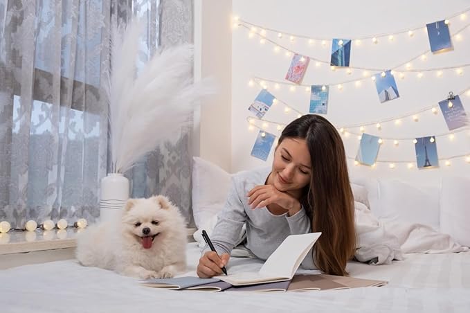 Notebook Journal (8 Pack), A5, 5.5 x 8 in, Cute Soft Paper Cover Notebook Set, Thin Writing Journal for Travel, Meditation, Wedding and Dream Journals, Lightweight Lined Paper Diary, 60